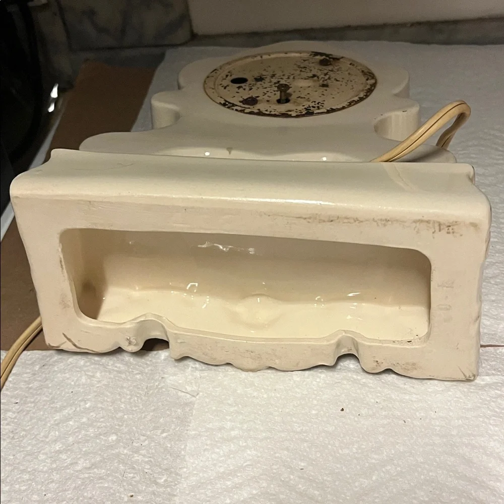 Floral Cream Vintage-Inspired Clock needs repair Electric Circa 1950
